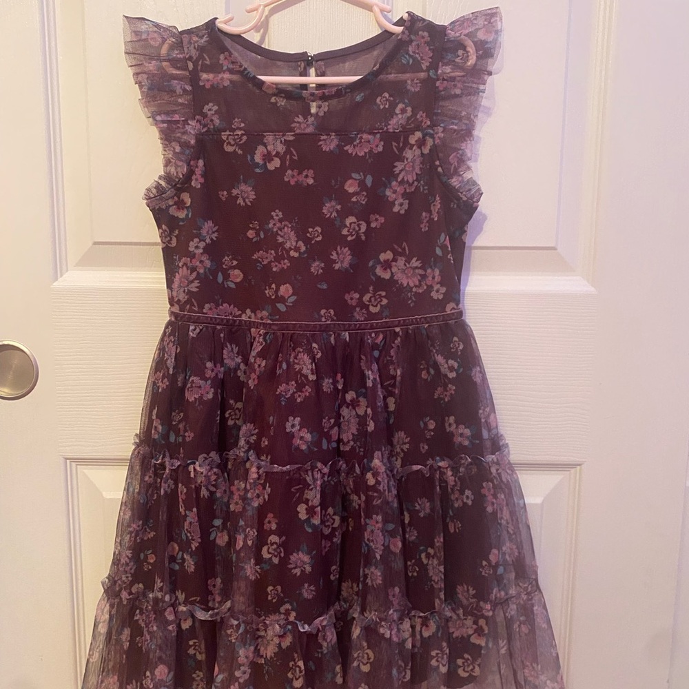 Zhenzi Purple Pleated Puff Sleeve Sundress